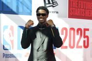 VJ Edgecombe at 2025 NBA Draft - Round One (Image via Getty)